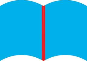 Blue open book on white background. vector
