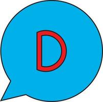 Red and blue disqus logo in flat style. vector