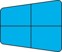 Blue microsoft window in flat style. vector