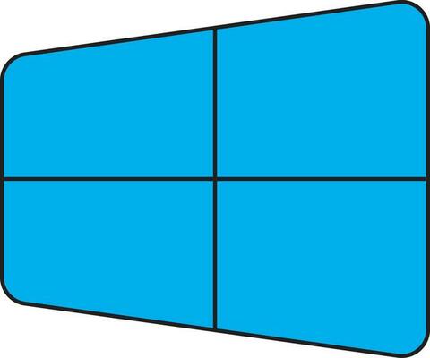 Blue microsoft window in flat style.