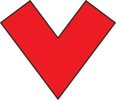 Isolated red V logo on white background. vector