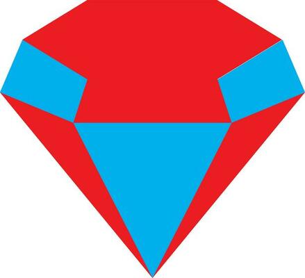 Flat style sketch in red and blue color.