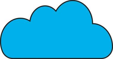 Blue cloud on white background. vector