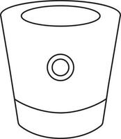 Isolated black line art bitbucket. vector