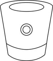 Isolated black line art bitbucket. vector