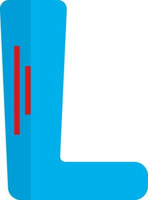 Isolated blue L logo on white background.
