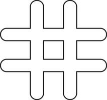 Black line art hash on white background. vector