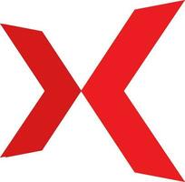 Red Xing logo on white background. vector