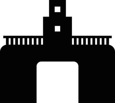 Glyph icon or symbol of bridge in flat style.