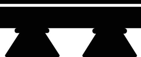 Black color pictogram of bridge in flat style. vector