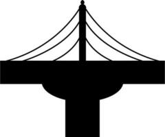 Icon of a modern bridge isolated in black color. vector