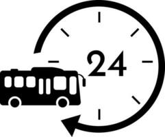 Twenty four hour available transport concept, icon in flat style. vector