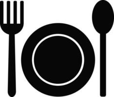 glifo ilustración de restaurante icono con cuchara, tenedor, y cuchillo en plano estilo. vector