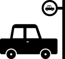 Flat illustration of taxi stand icon. vector
