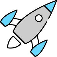 Start Up sign or symbol with rocket. vector