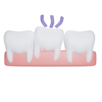 dor de dente entre empilhado acima de outros dentes png