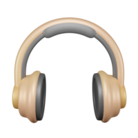 happy headset music 3d design png