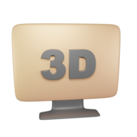 monitor diseño 3d png