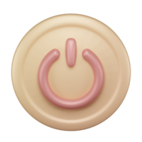 3d render Power Button Off or on png
