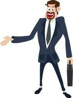 Cartoon character of a happy businessman. vector