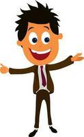 Cartoon character of a funny businessman. vector