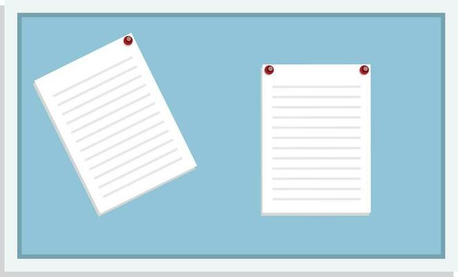 Flat illustration of a notice board.