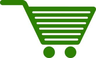 Flat illustration of green shopping cart. vector