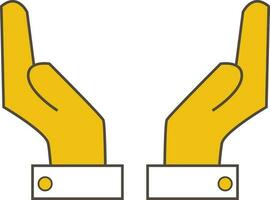 Flat style symbol of a supporting hand. vector