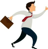 Cartoon character of a running businessman. vector