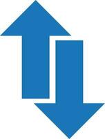 Flat style upward and downward arrow icon. vector