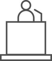 Isolated podium speaker icon in line art. vector