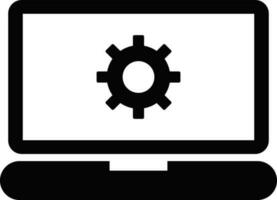Vector icon of computer setting in glyph style.