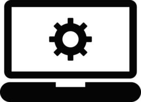 Vector icon of computer setting in glyph style.