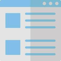 Web page icon in blue and white color. vector