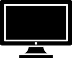 Illustration of computer monitor flat icon. vector