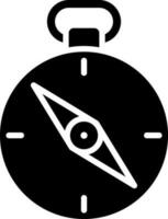 Direction compass icon in glyph style. vector