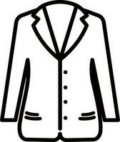 Coat or suit icon in line art. vector