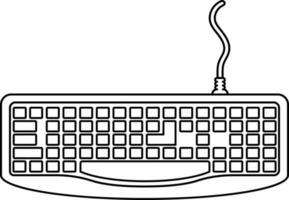 Key board icon with wire in illustration. vector