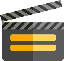 Clapper icon in gray and yellow color. vector