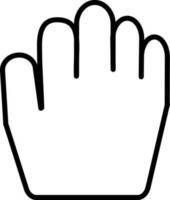 Black and white hand cursor in flat style. vector