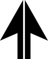 Navigation arrow icon in glyph style. vector