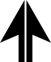 Navigation arrow icon in glyph style. vector