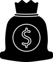 Flat style money bag icon or symbol. vector
