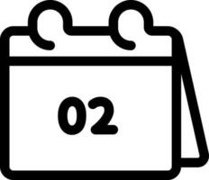 Two date calendar icon in thin line art. vector