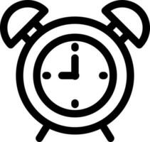 Line art illustration of alarm clock icon. vector