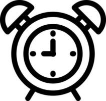 Line art illustration of alarm clock icon. vector