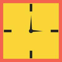 Yellow watch in flat style. vector