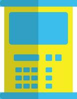 Cash machine in yellow and blue color. vector