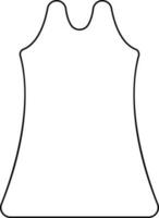 Illustration of a dress in black line art. vector