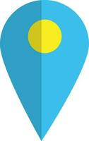 Blank map pointer in blue and yellow color. vector